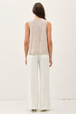 Striped Cotton Gauze Button Up Tank