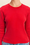 Long Sleeve Waffle Knit Top