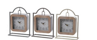 Metal/wood Square Hanging Clock