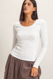 Pigment Dyed Scoop Neck Top
