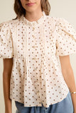 Polka Dot Pintuck Blouse