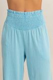 Mineral Washed Wide Leg Pants