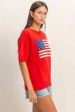 American Flag Knit Top