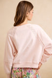Notch Neck Lace French Terry Sweatshirt