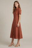 Short Sleeve Button Front Dress