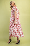 Vintage Floral Tiered Midi Dress