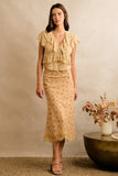 Satin Floral Midi Skirt