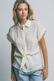 Short Sleeve Tie-Front Shirt