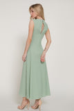 Sleeveless Crinkle Knit Long Dress