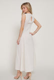 Sleeveless Crinkle Knit Long Dress