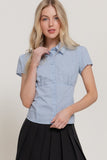 Dot Print Smocked Top