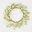 Wreath Mixed Pastel Eggs With Willow Leaves