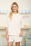 Floral Crew Neck Knit Top