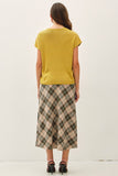 Hunter Plaid A-Line Midi Skirt