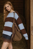Wide Stripe Textured Sweater