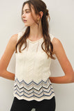 Sleeveless Chevron Knit Tank Top