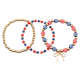 Bow Charm 4th Of July Bracelet Set