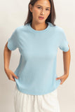 Textured Striped Raglan Sleeve Tee