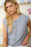 Raw Edge Sleeveless Cardigan