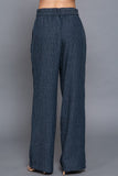 Striped Linen Effect Pants
