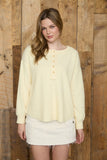 Ribbed Henley Exposed Seam Top
