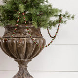 Large Aged Red, Green, Silver Bead Garland
