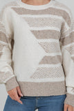 Chevron Textured Knit Sweater
