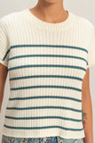 Sleeveless Ribbed Striped Knit Top