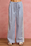Gingham Pants with Lace Trim