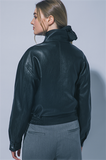 Faux Leather Bomber Jacket