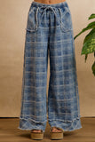 Plaid Wide Leg Jeans