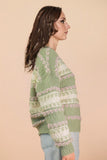 Color Block Fuzzy Knit Sweater