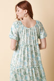 Tiered Floral Midi Dress
