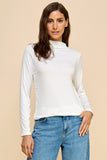 Solid Ribbed Turtleneck Top