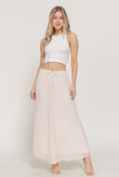Pleated Long Chiffon Skirt
