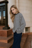 Striped Long Sleeve Knit Top