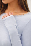 Ribbed Boat Neck Top