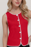 Sleeveless Embroidered Sweater
