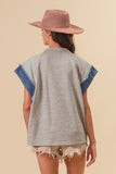 Fourth Of July Theme With Denim Combo Top