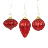 3x3x3 Glass Ornaments , Red