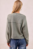Washed V-Neck Cardigan