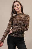 High Neck Sheer Mesh Lace Top