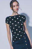 Side Slit Polka Dot Top