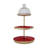 Metal 3-tier Pedestal With Glass Cloche