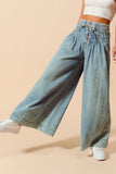 Wide Leg Drawstring Jeans