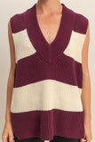 Striped V-Neck Sweater Vest