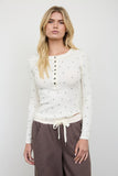 Long Sleeve Polka Dot Henley Top