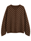 Crew Neck Button Front Cardigan