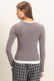 Layered Effect Long Sleeve Top