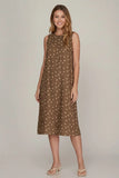 Sleeveless Polka Dot Midi Dress